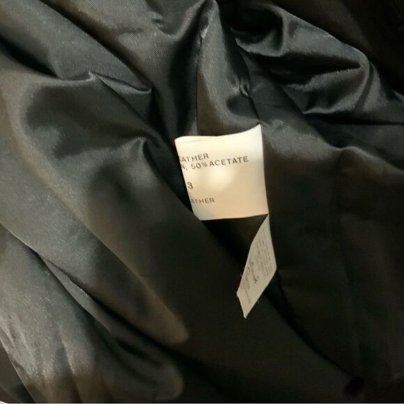 Gino di Giorgio Black Leather Button Up  jacket  M with gold buttons - Picture 9 of 10